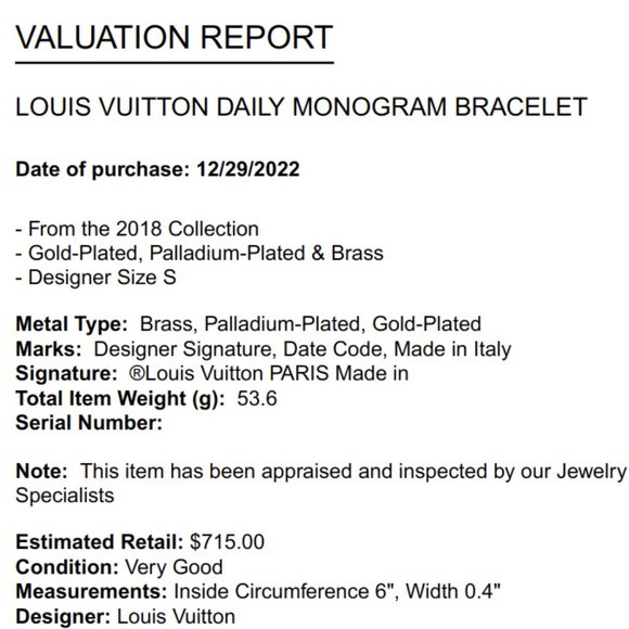Louis Vuitton Daily Monogram Bracelet Gold Color - Picture 13 of 13